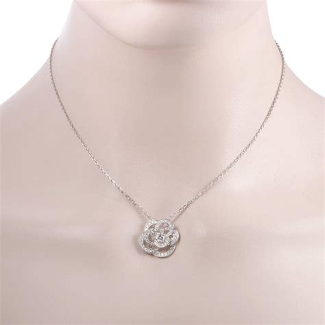 diamond camellia necklace